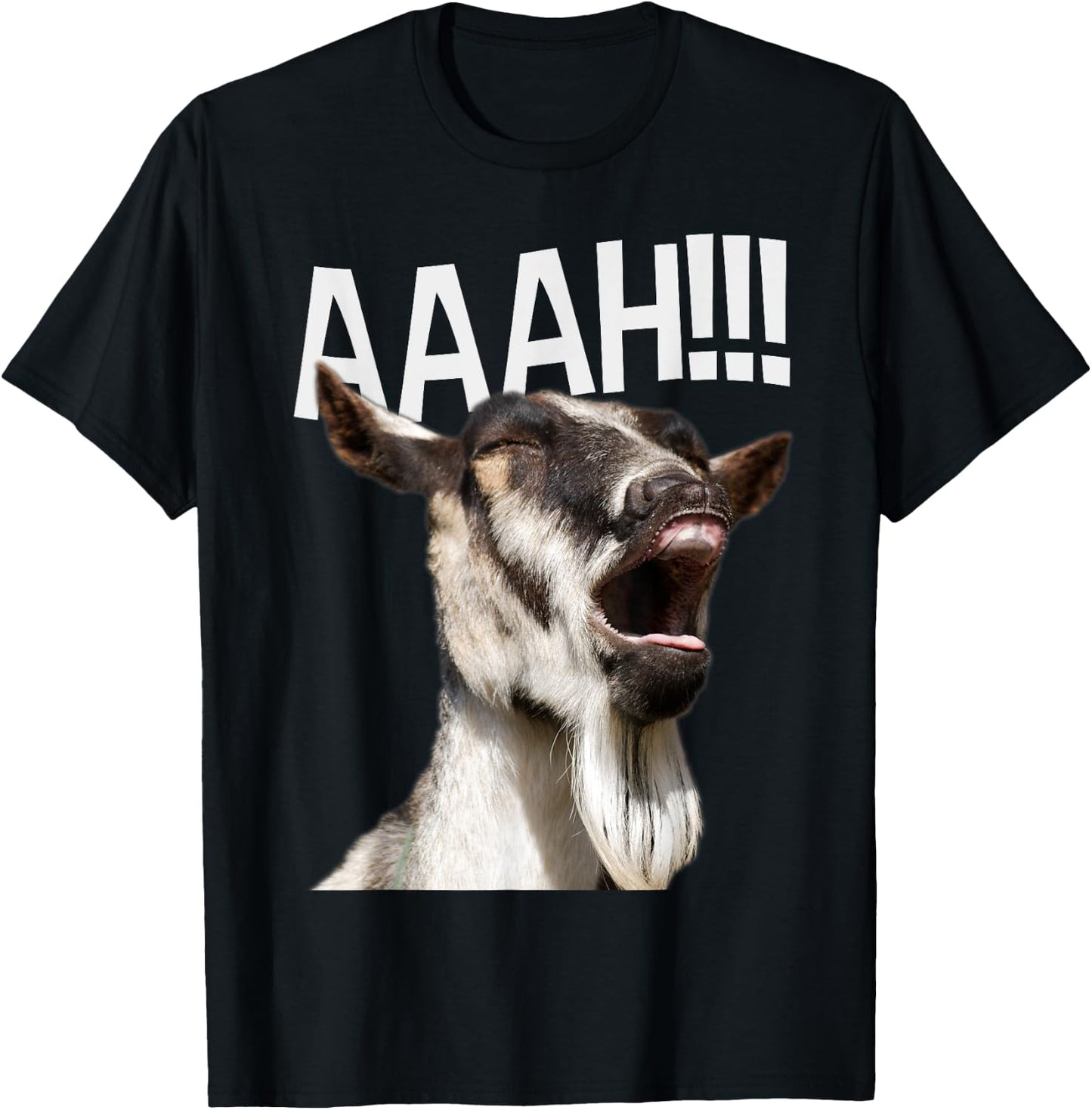 Halloween Screaming Goat AAAH!!! - Funny Crazy Goat T-Shirt - T-Shirt | Black