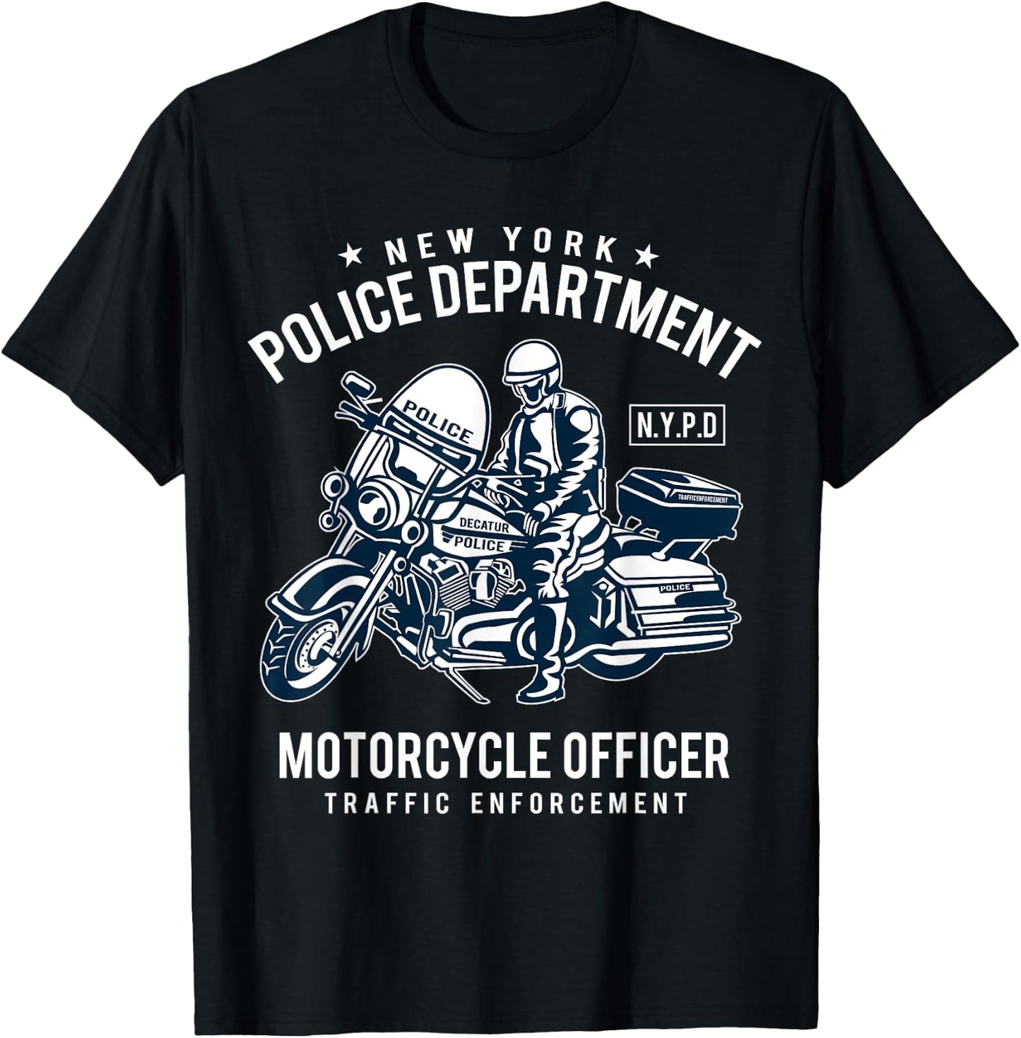 New York City Police & Motorcycle Officer Special Gift T-Shirt - T-Shirt | Black