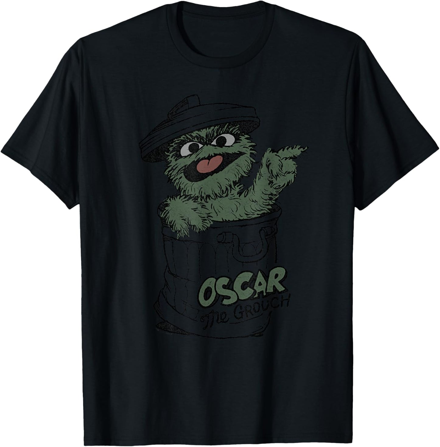 Sesame Street Oscar Early Grouch T-Shirt - T-Shirt | Black