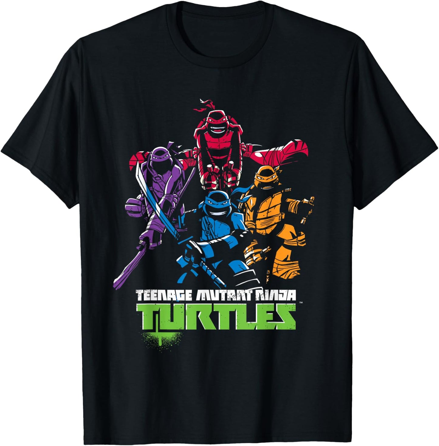 TMNT Neon Turtles T-Shirt - T-Shirt | Black