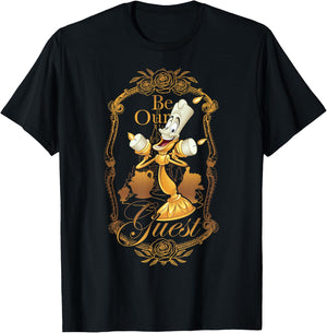 Disney Beauty and the Beast Be Our Guest Lumiere Poster T-Shirt - T-Shirt | Black