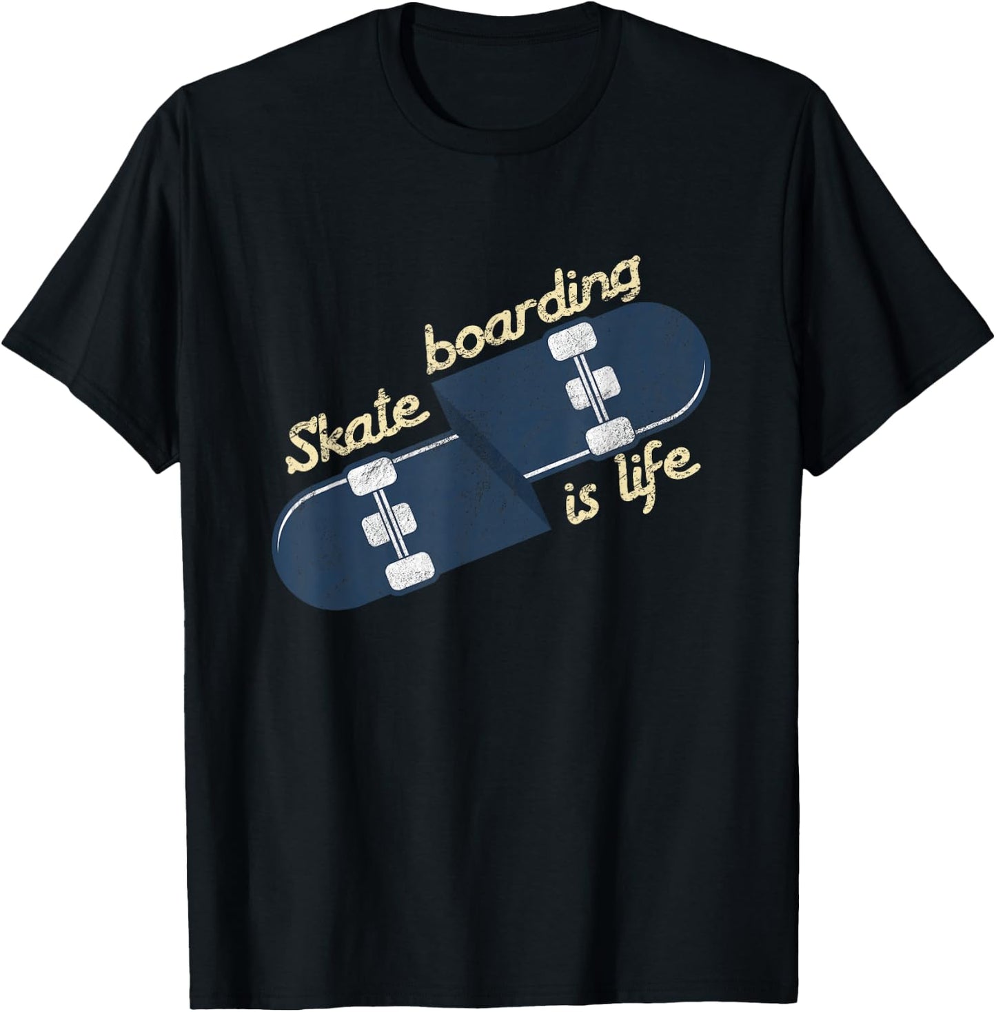 Cool Skater Skateboarding Is Life Skateboard T-Shirt - T-Shirt | Black