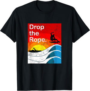 Drop the Rope Wakesurfing Wakesurf Vintage Wake Surf T-Shirt - T-Shirt | Black