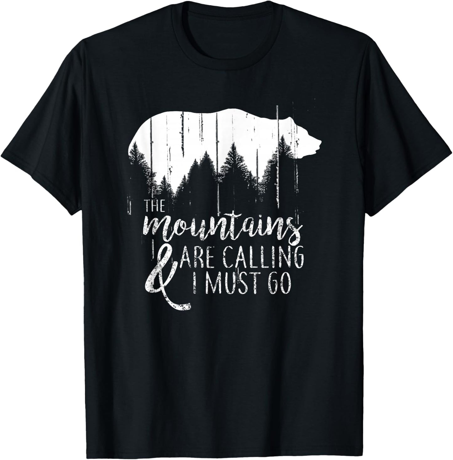 The Mountains are calling and i must go wild bear T-Shirt - T-Shirt | Black