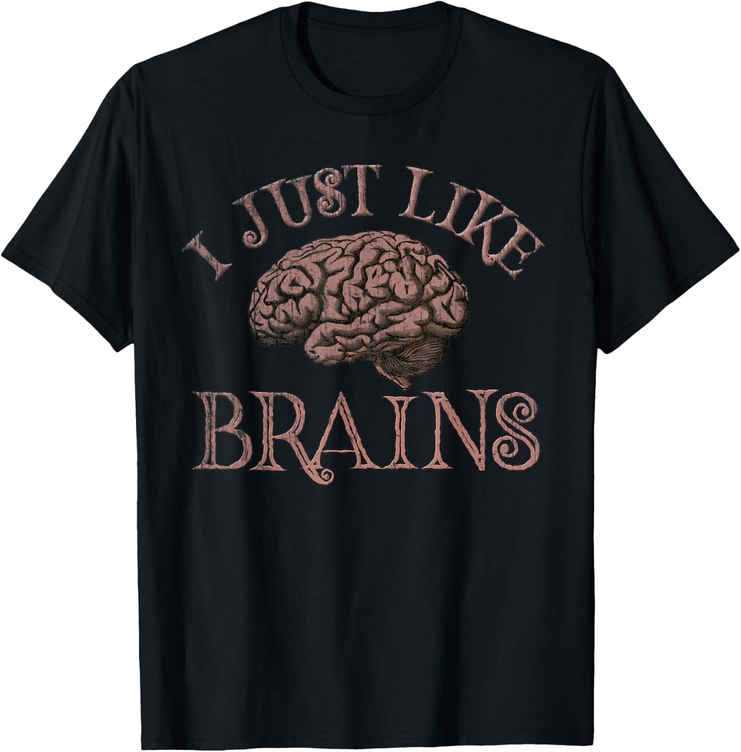 I JUST Really LIKE BRAINS Retro Neuroscience Science Teacher T-Shirt - T-Shirt | Black