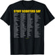 Stuff Scouters Say (Printed on back of shirt) T-Shirt - T-Shirt | Black