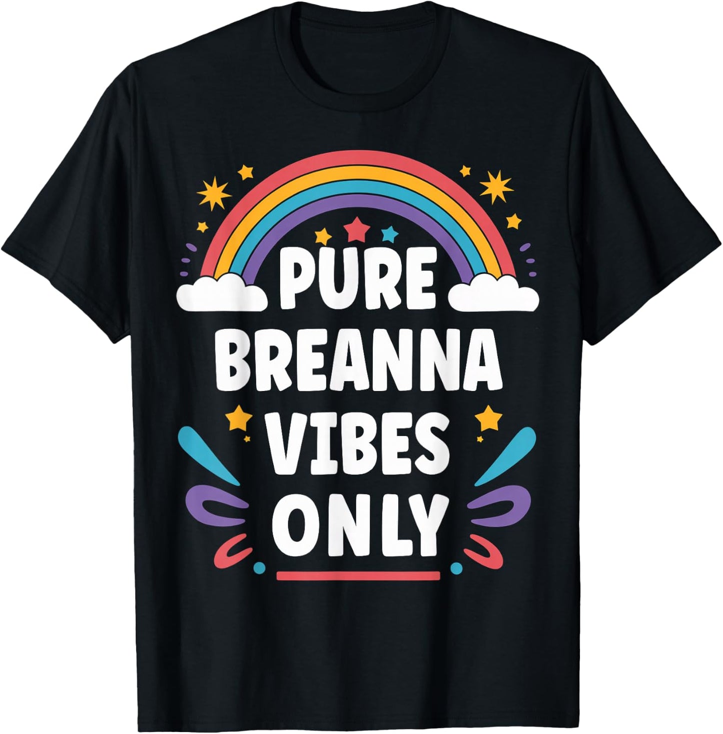 BREANNA Vibes Only Cute Retro Girls BREANNA Name T-Shirt - T-Shirt | Black