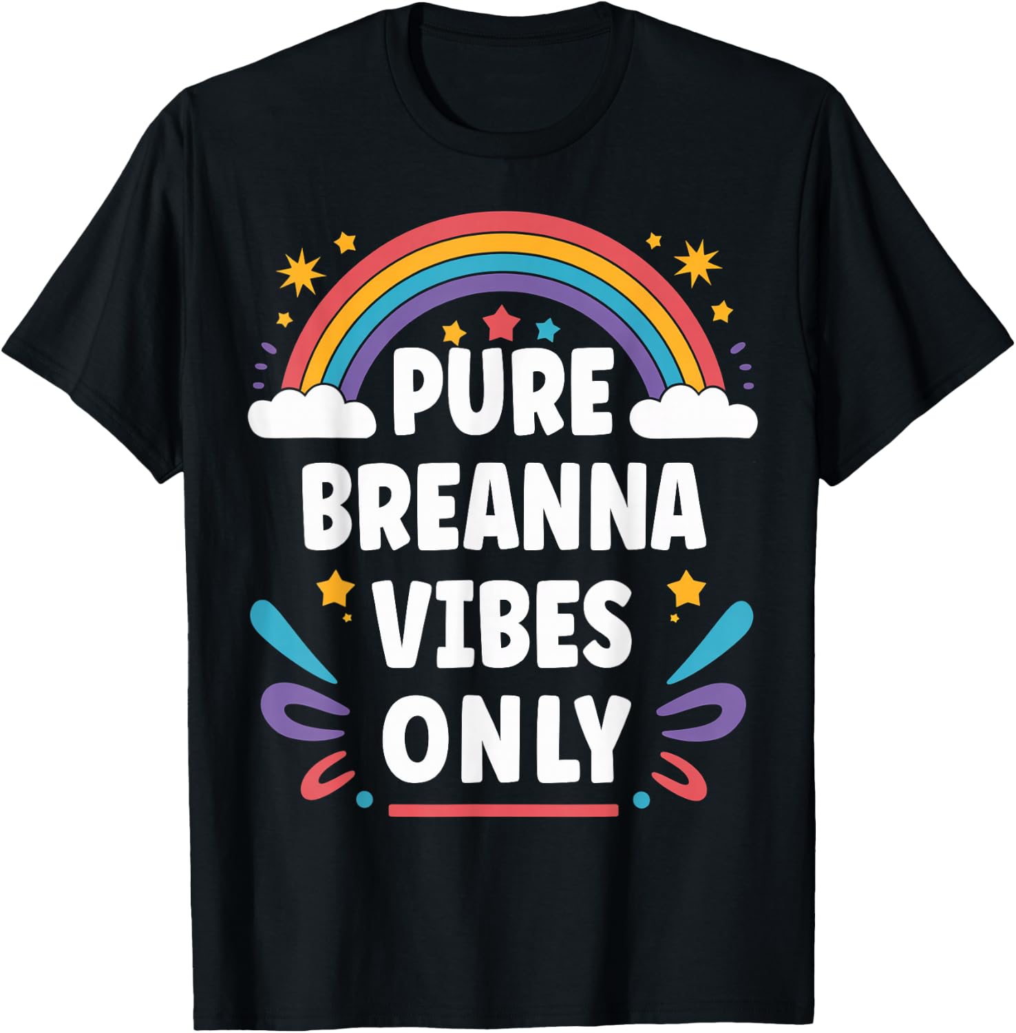 BREANNA Vibes Only Cute Retro Girls BREANNA Name T-Shirt - T-Shirt | Black