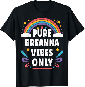 BREANNA Vibes Only Cute Retro Girls BREANNA Name T-Shirt - T-Shirt | Black