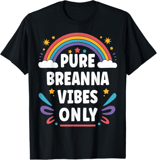BREANNA Vibes Only Cute Retro Girls BREANNA Name T-Shirt - T-Shirt | Black