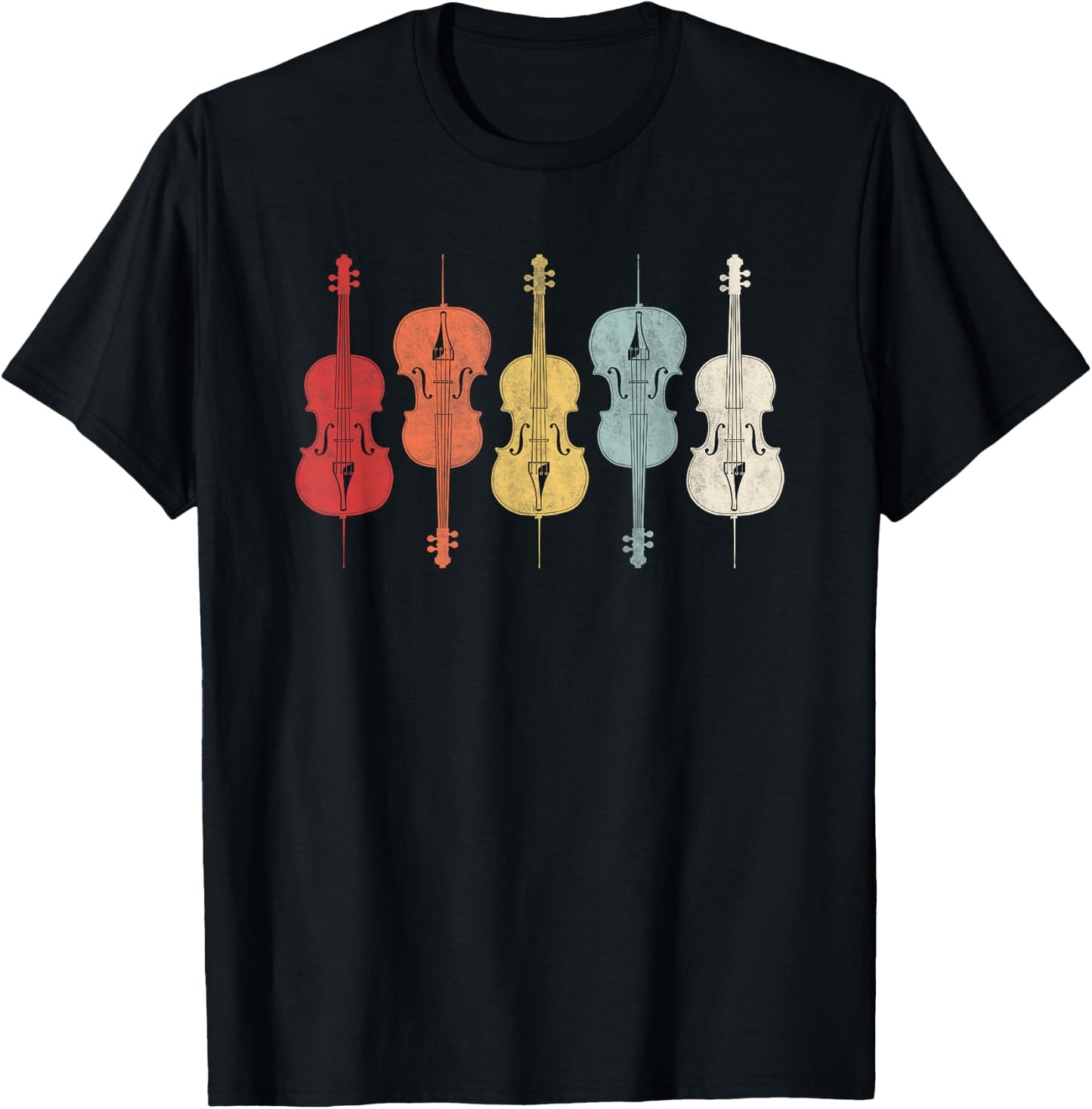 Vintage Retro 70s Orchestra Shirt For Cello Player T-Shirt - T-Shirt | Black