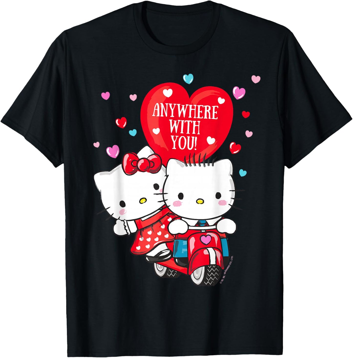 Hello Kitty and Dear Daniel Anywhere with You Valentine T-Shirt - T-Shirt | Black
