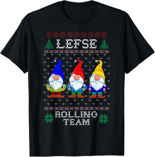 Lefse Rolling Team, Christmas Baking Tomte Gnome Xmas Women T-Shirt - T-Shirt | Black