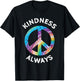 Kindness Always Tie Dye Peace Sign Spread Joy T Shirt T-Shirt - T-Shirt | Black