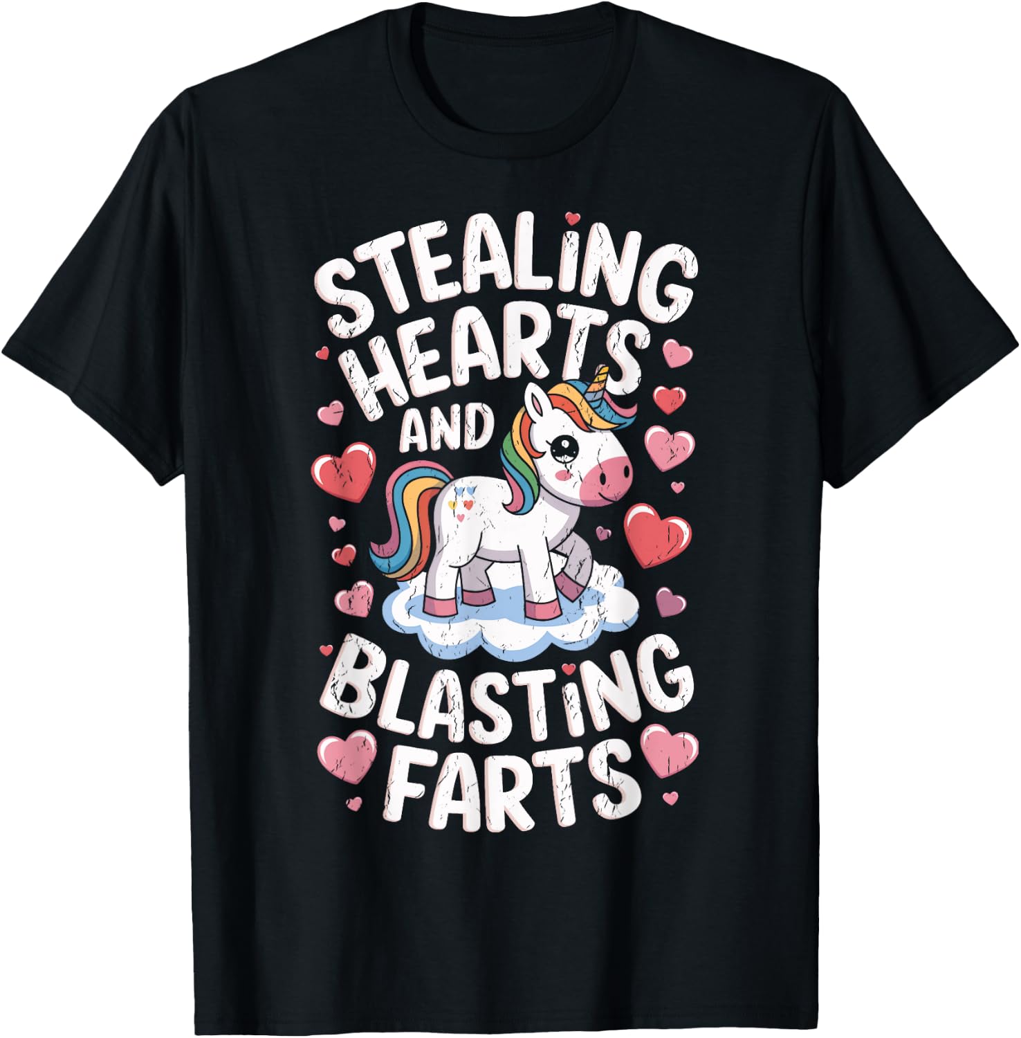 Breaking Hearts And Blasting Farts Funny Valentine T-Shirt - T-Shirt | Black