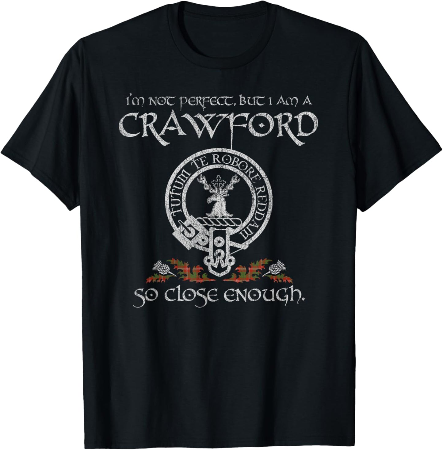 Crawford Clan Proud Heritage Scottish Last Name Vintage T-Shirt - T-Shirt | Black
