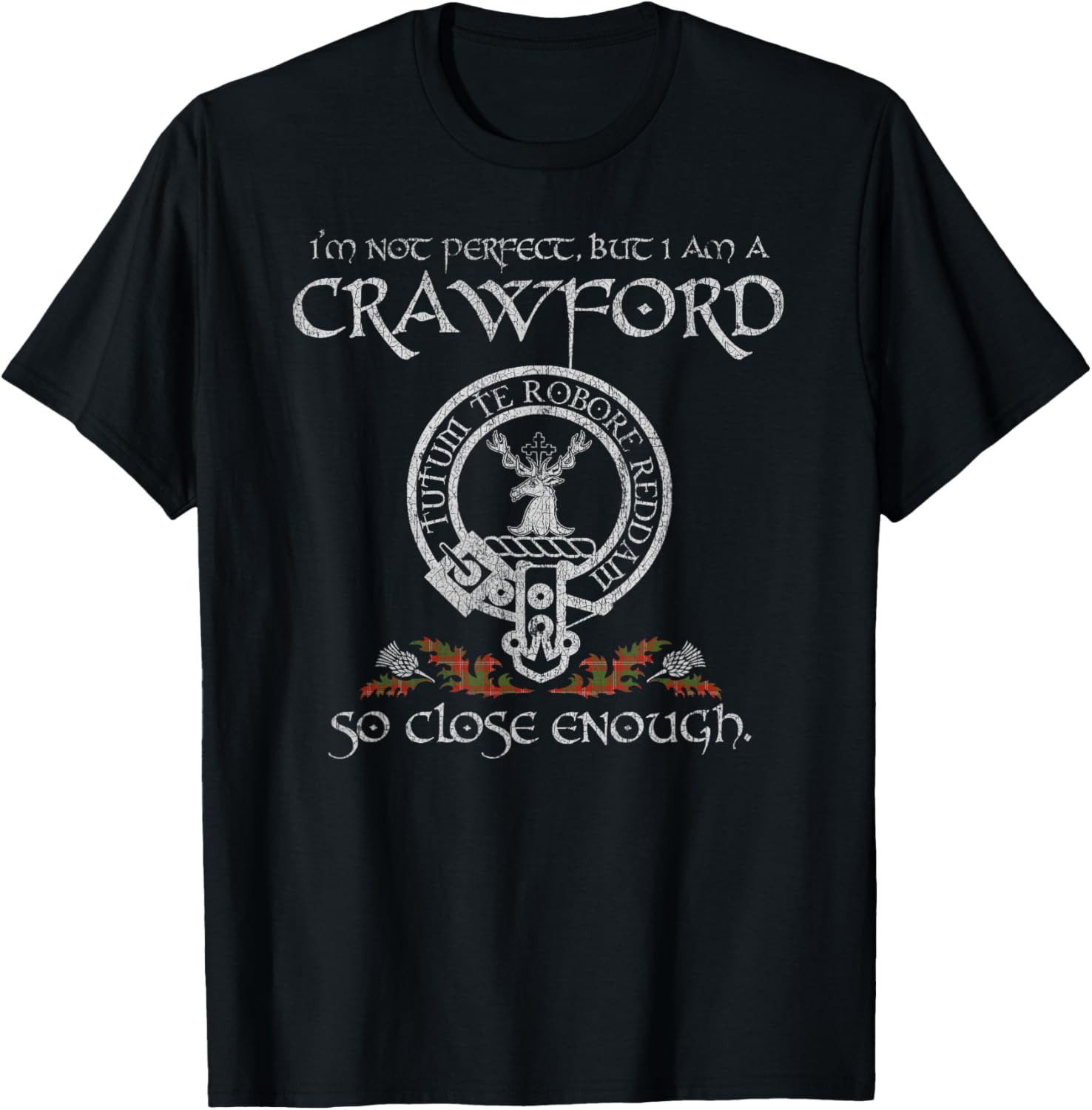 Crawford Clan Proud Heritage Scottish Last Name Vintage T-Shirt - T-Shirt | Black