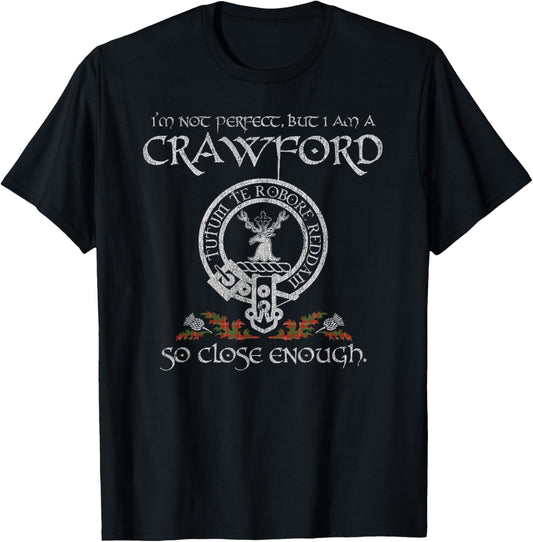 Crawford Clan Proud Heritage Scottish Last Name Vintage T-Shirt - T-Shirt | Black