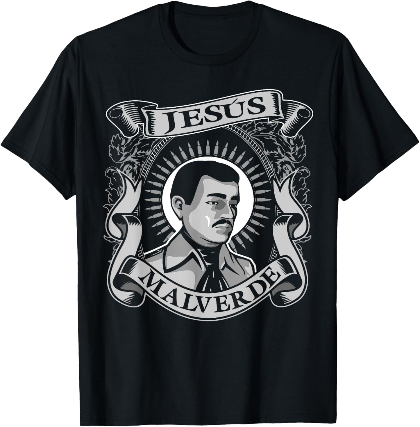 Jesus Malverde Mexican Hero Angel Of The Poor T-Shirt - T-Shirt | Black