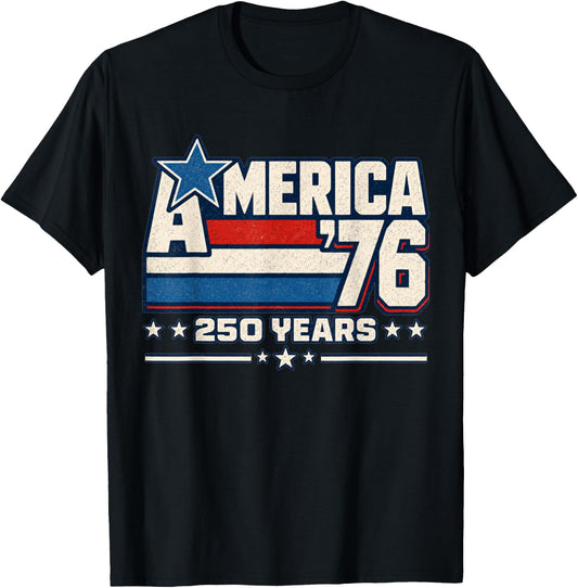 America Retro 250 Years 250th Anniversary USA 1776 2026 T-Shirt - T-Shirt | Black