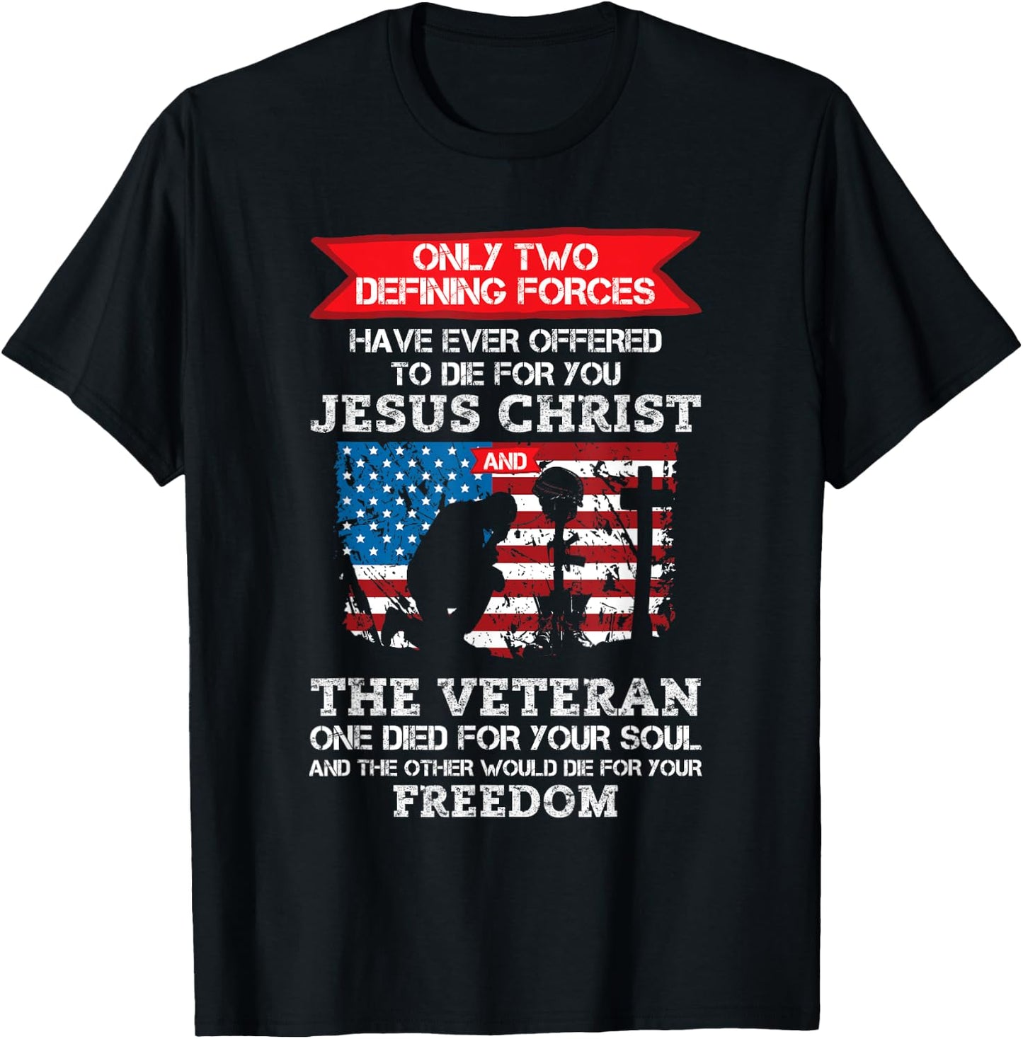 Honor Our Vets, Christian Veterans T-Shirt - T-Shirt | Black