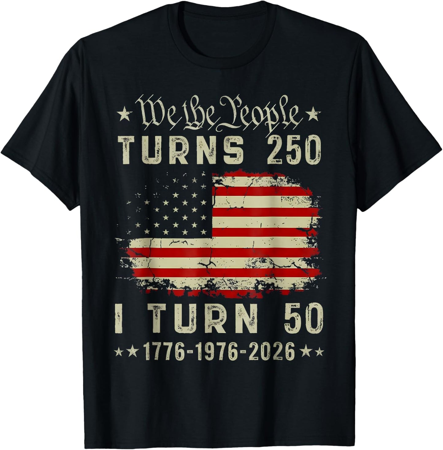 250 Years American 250th Anniversary USA Patriotic 4th July T-Shirt - T-Shirt | Black