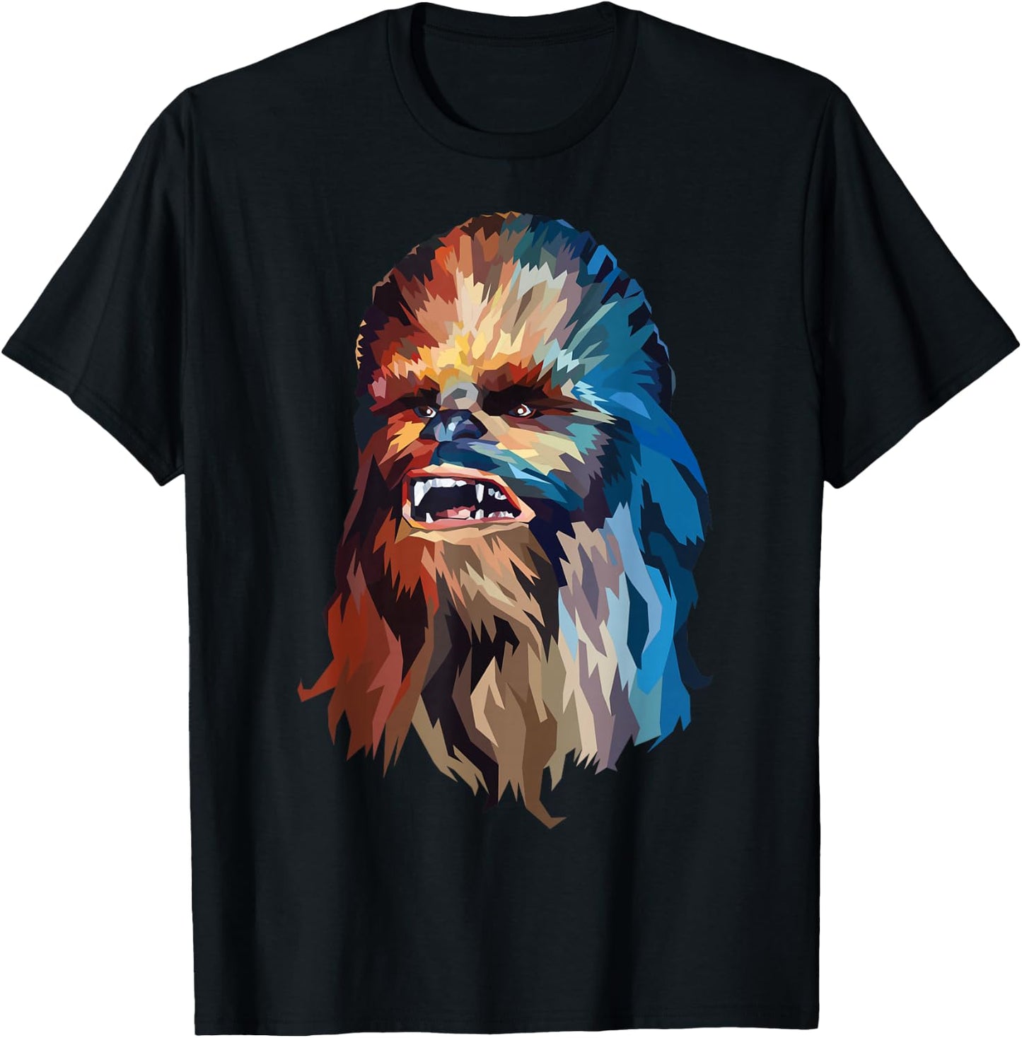 Star Wars Chewbacca Awesome Geometric Style Chewie Portrait T-Shirt - T-Shirt | Black