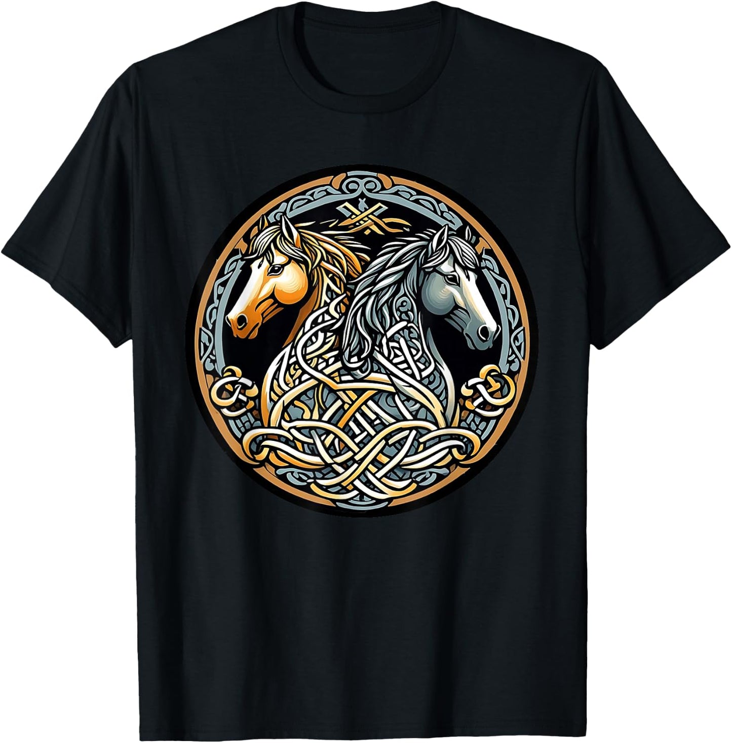 Celtic Viking Horses s Celtic Knot Style s Horse Lover T-Shirt - T-Shirt | Black