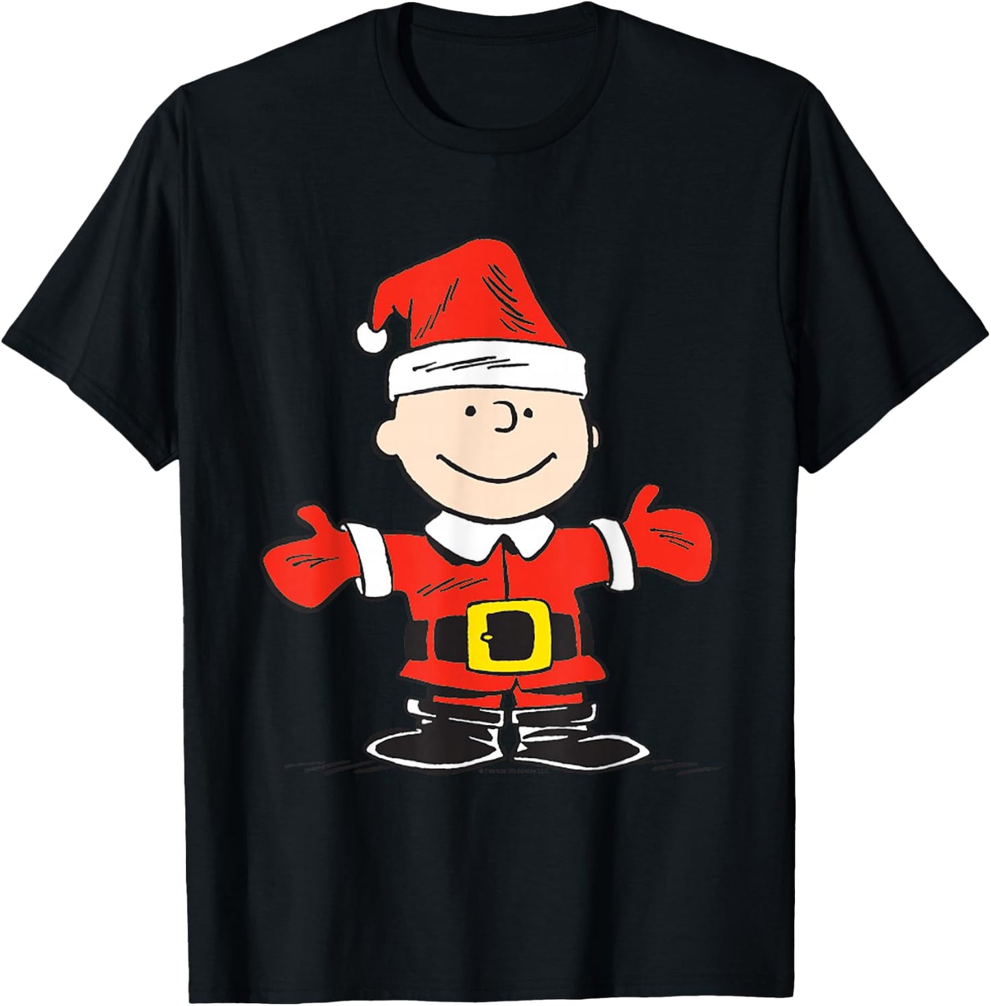 Peanuts Christmas Charlie Brown Santa T-Shirt - T-Shirt | Black