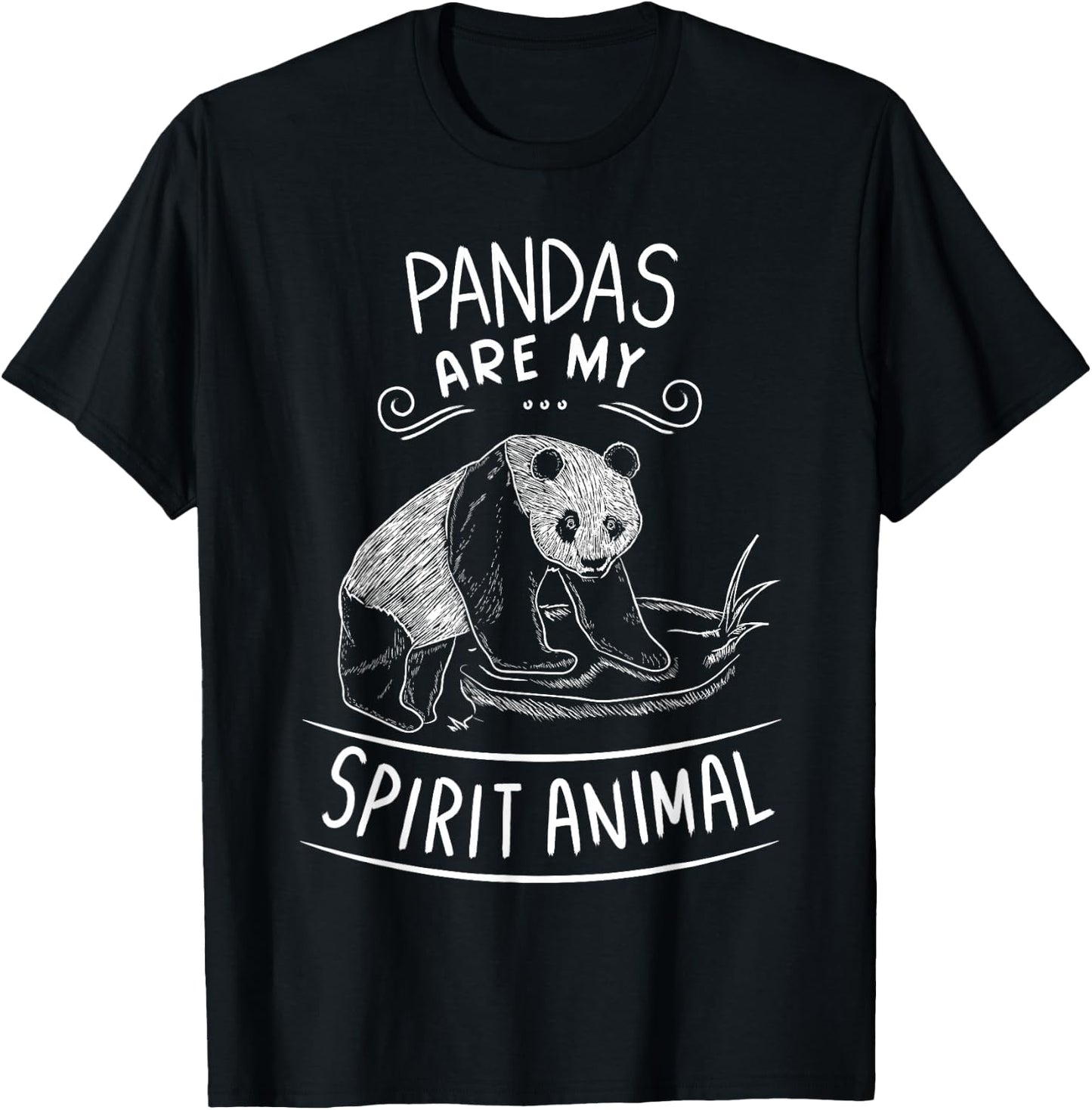 Pandas Are My Spirit Animal Clothes Outfit Gift Panda Bear T-Shirt - T-Shirt | Black