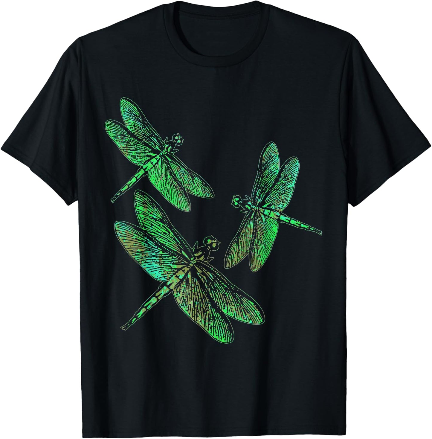 Retro Dragonflies Shirt - Cool Trendy Vintage Print Gift T-Shirt - T-Shirt | Black