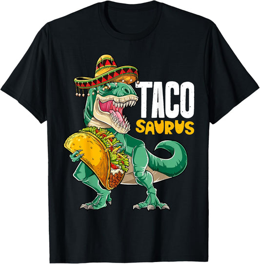 Tacosaurus Taco Dinosaur T rex Funny Cinco de Mayo Men Women T-Shirt - T-Shirt | Black