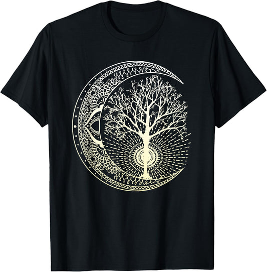 Mandala Tree of Life Tattoo Style Shirt T-Shirt - T-Shirt | Black
