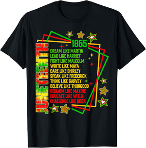 Juneteenth 1865 Tie Dye Dream Like Martin Men Women T-Shirt - T-Shirt | Black