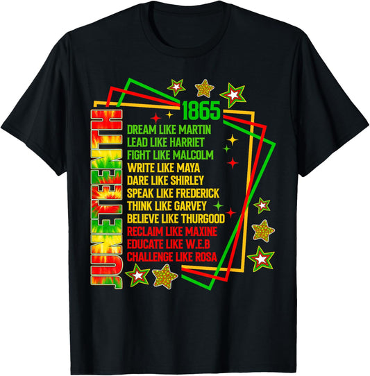 Juneteenth 1865 Tie Dye Dream Like Martin Men Women T-Shirt - T-Shirt | Black