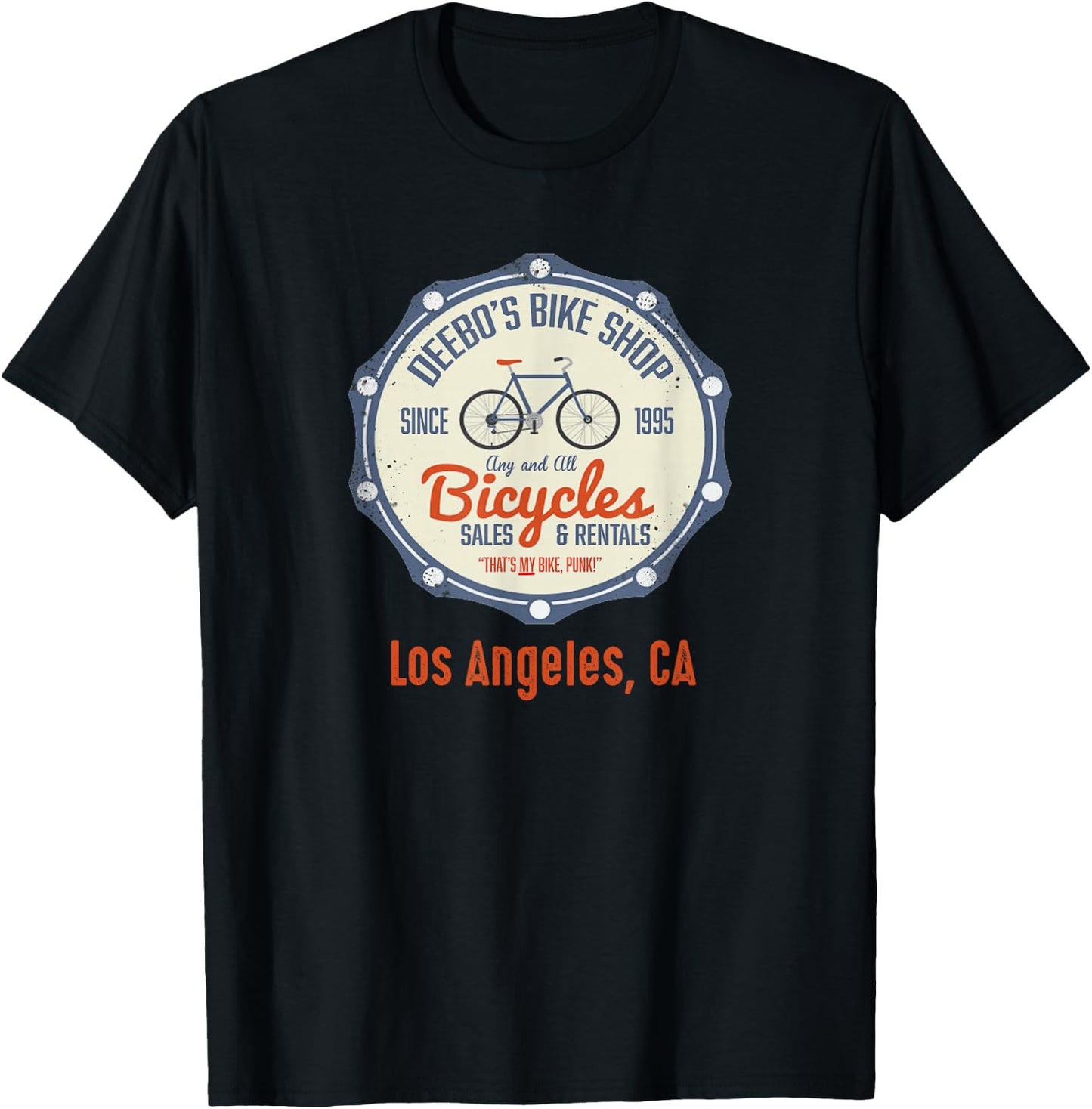 Los Angeles Shirts | Funny DEEBOS BIKE RENTALS Joke Shirt T-Shirt - T-Shirt | Black