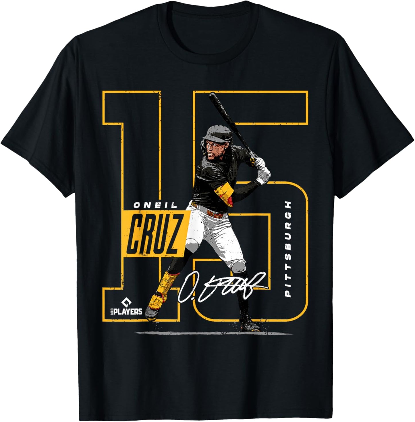 Oneil Cruz | Pittsburgh MLB Baseball Players | MLBOCR202M T-Shirt - T-Shirt | Black