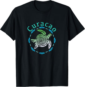 Curacao Vintage Tribal Turtle Gift T-Shirt - T-Shirt | Black