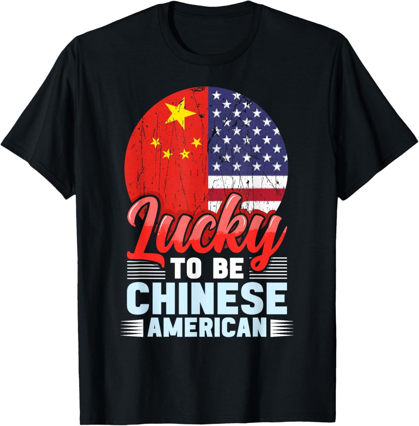 American raised with chinese lucky china america T-Shirt - T-Shirt | Black