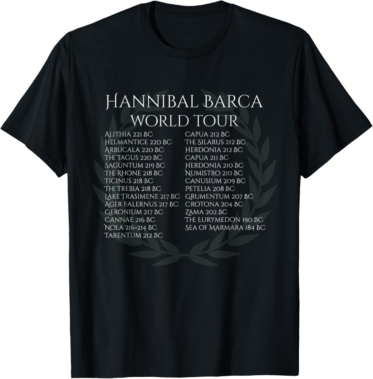 Hannibal Barca World Tour Punic Wars History T-Shirt - T-Shirt | Black