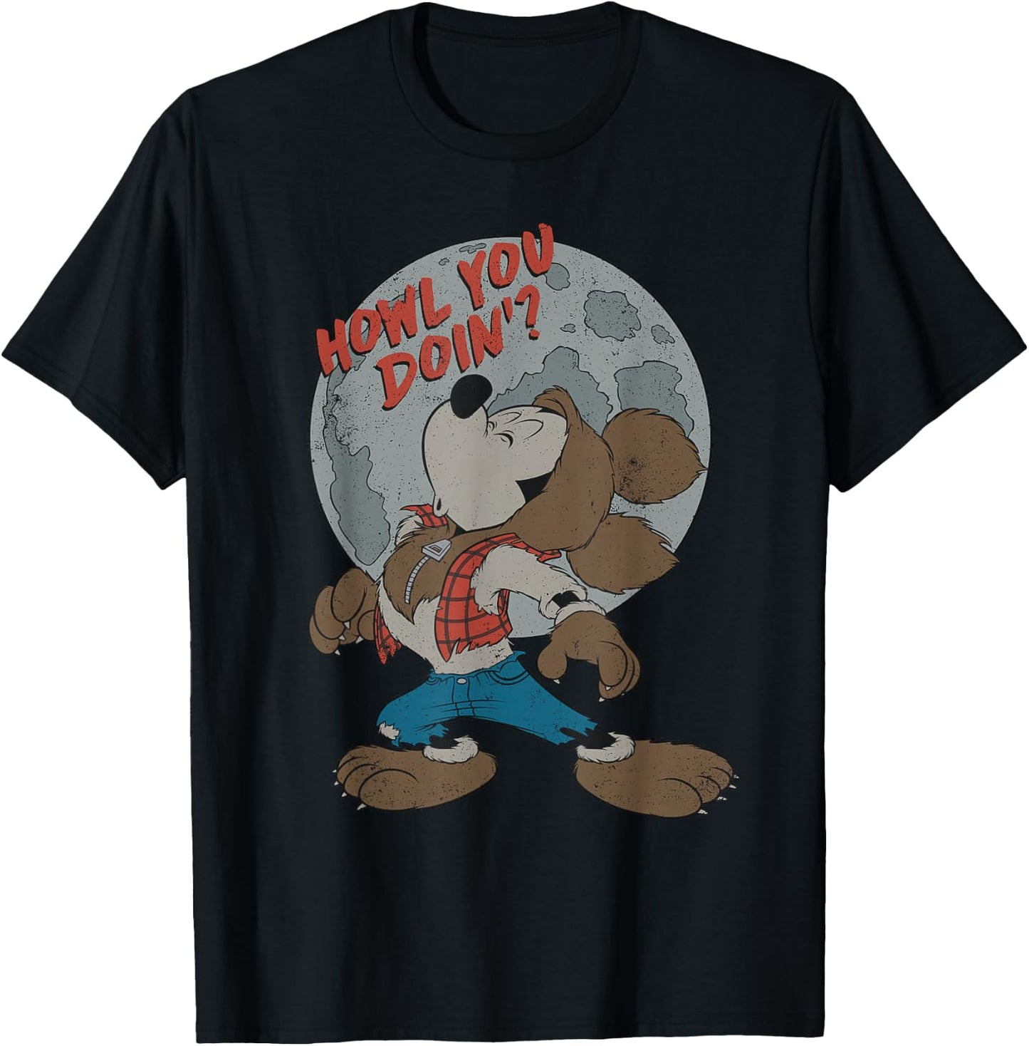 Disney Mickey Mouse Werewolf Howl You Doin' T-Shirt - T-Shirt | Black