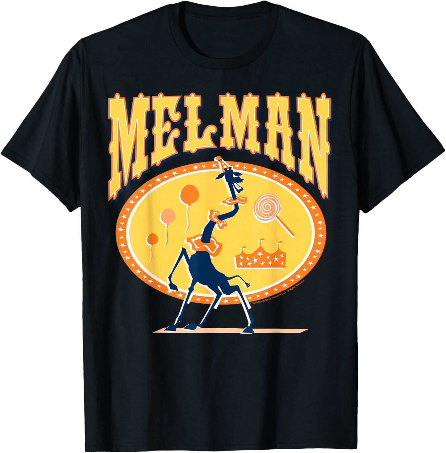 Madagascar Melman Circus Giraffe Silhouette Poster T-Shirt - T-Shirt | Black
