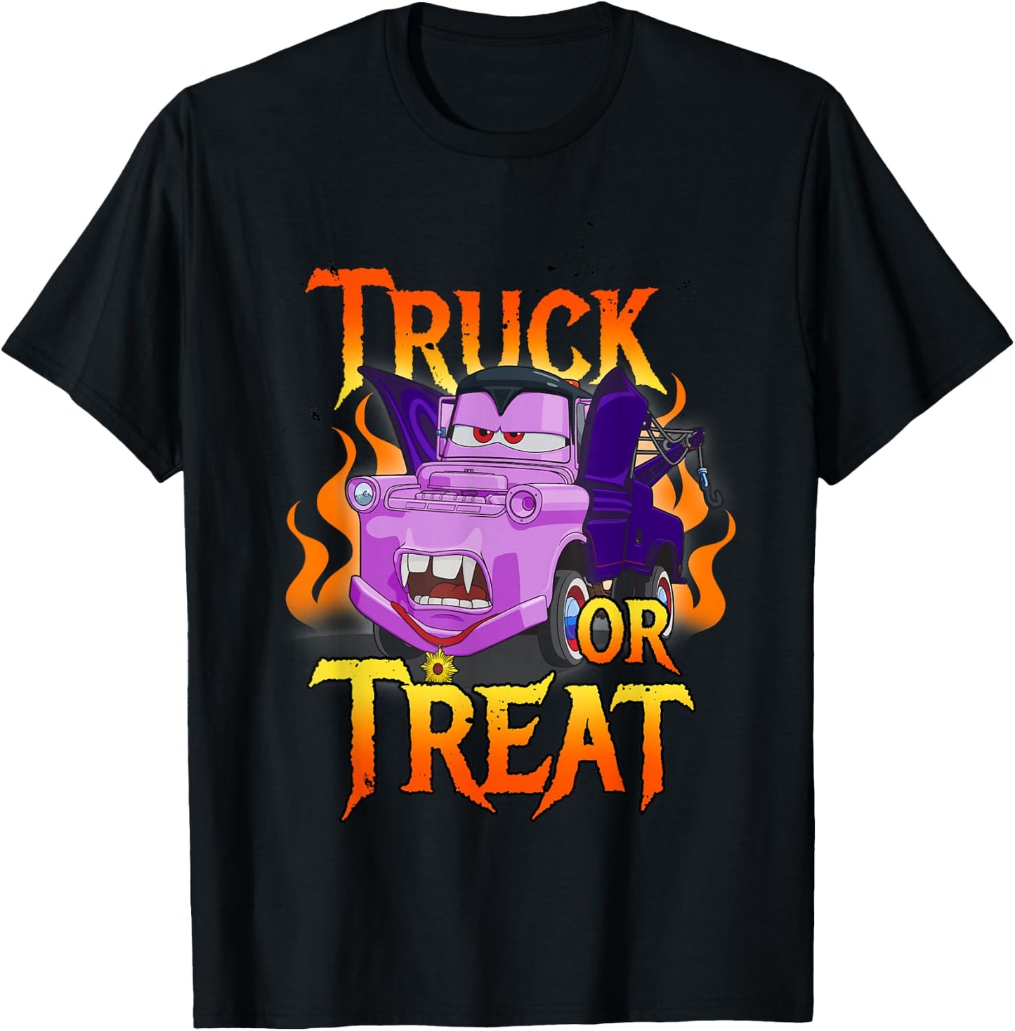 Disney Pixar Cars Halloween Vampire Truck Or Treat T-Shirt - T-Shirt | Black