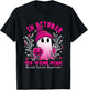 In October We Wear Pink Ghost Witch Breast Cancer Awareness T-Shirt - T-Shirt | Black