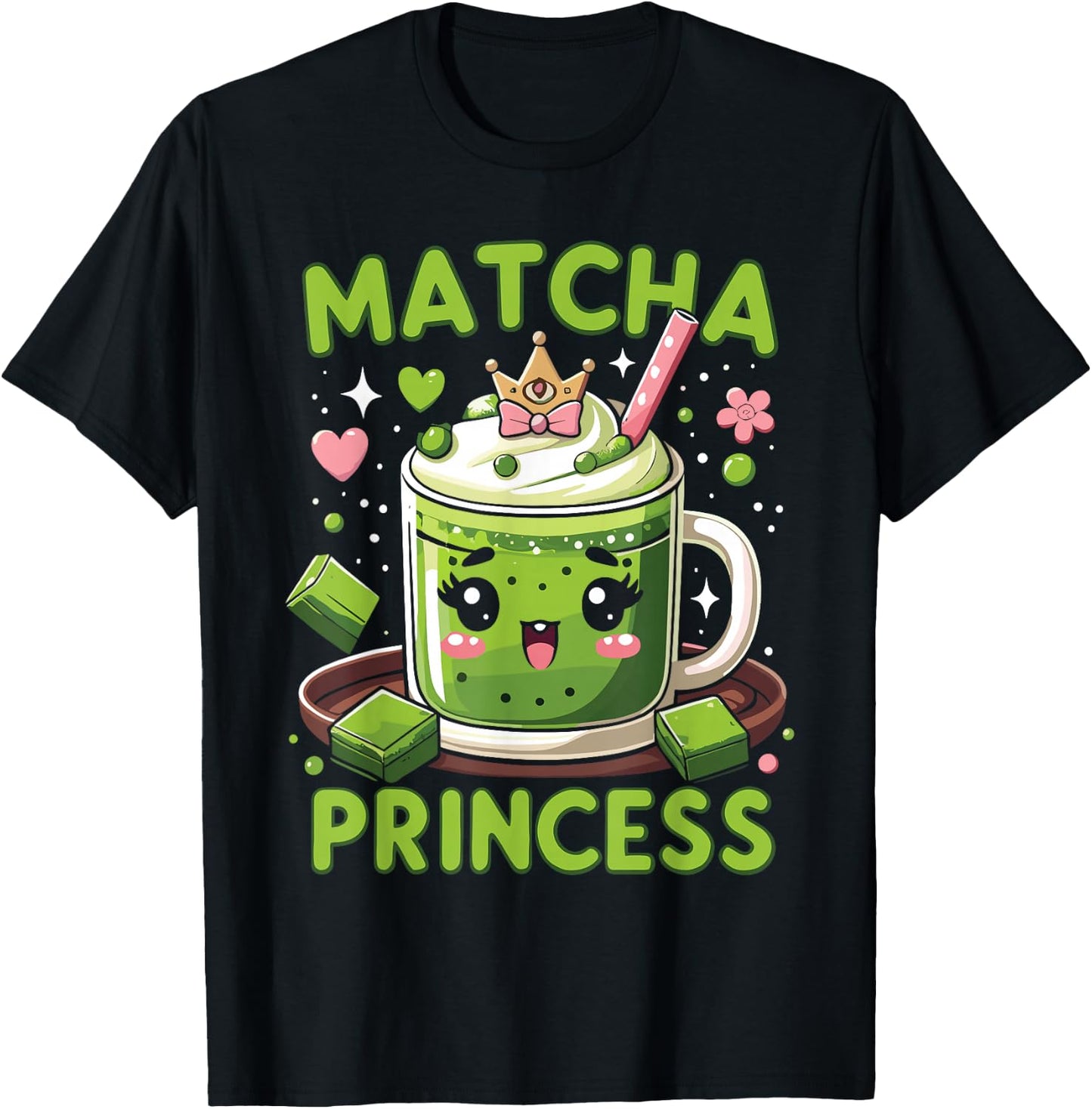 Green Tea Matcha Princess Matcha Lover Japanese Tea T-Shirt - T-Shirt | Black