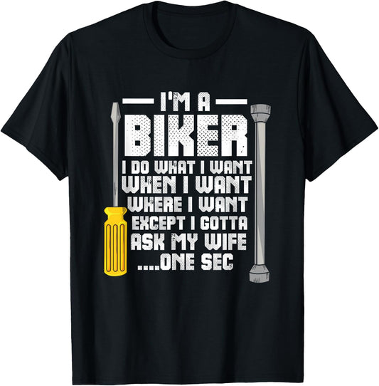 Funny Biker for a Motorcycle Lover T-Shirt - T-Shirt | Black