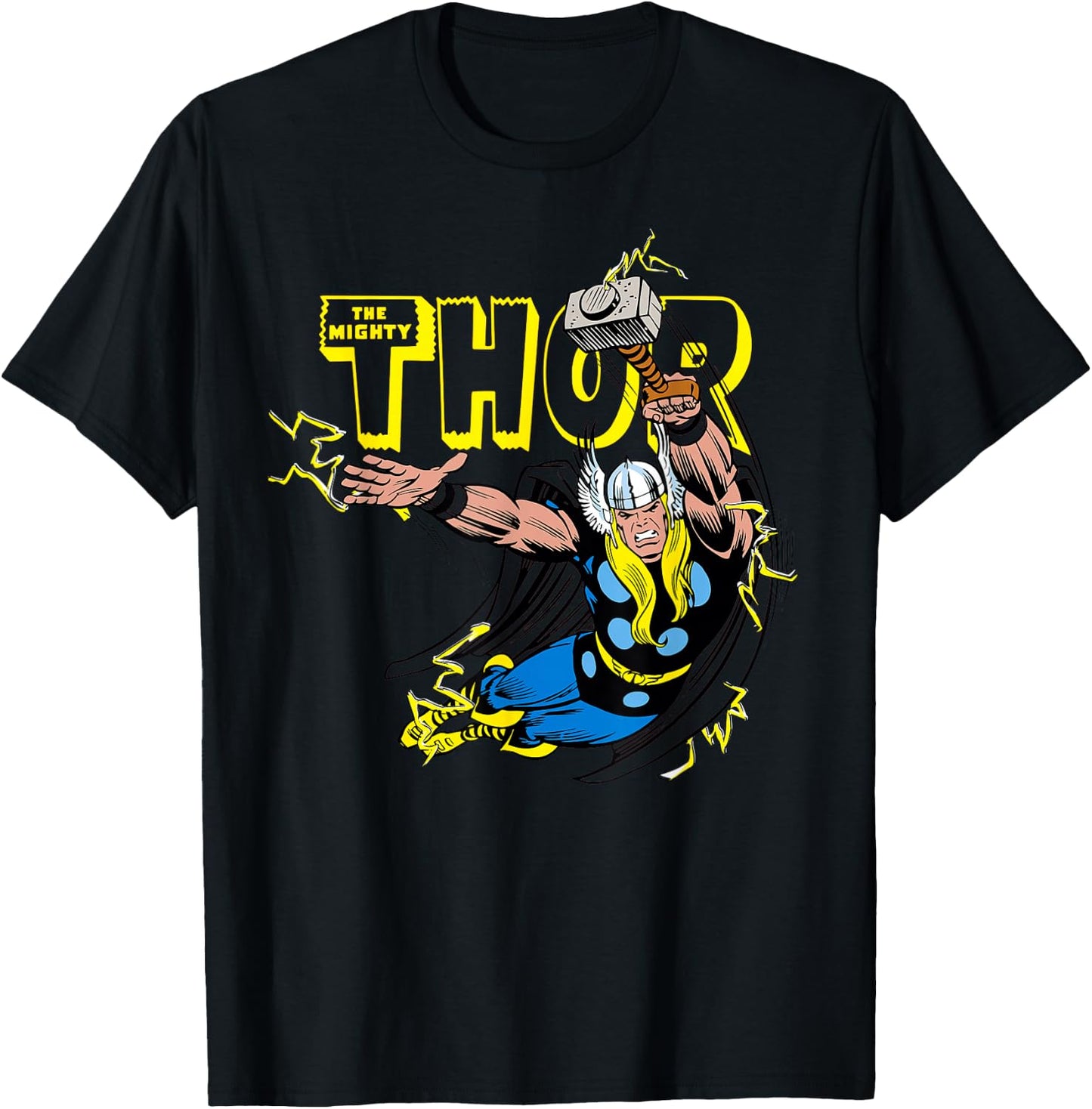 Marvel Thor Classic Retro Comic Graphic T-Shirt - T-Shirt | Black