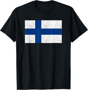 Finland Flag (Finnish Flag) T-Shirt - T-Shirt | Black