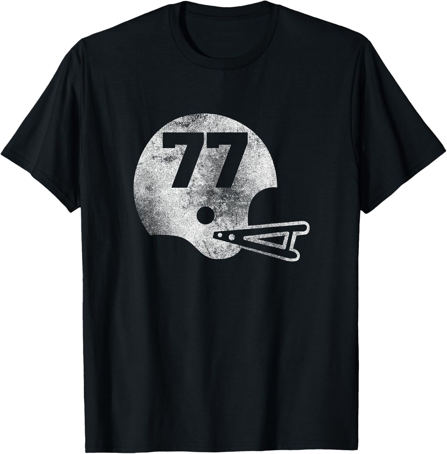 Vintage Football Jersey Number 77 Player Number T-Shirt - T-Shirt | Black