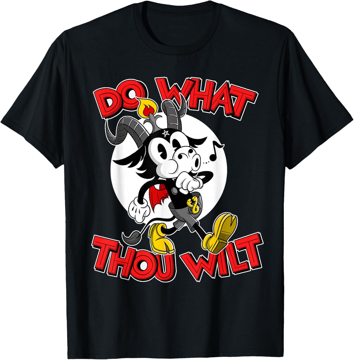 Do What Thou Wilt Baphomet 30s Cartoon Occult Esotericism T-Shirt - T-Shirt | Black